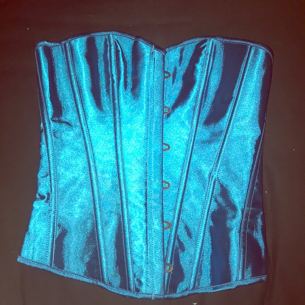 Blue Satin Corset